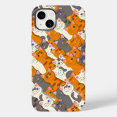 Ginger Weiße Katze Diagonalmuster Case-Mate iPhone Hülle (Rückseite)