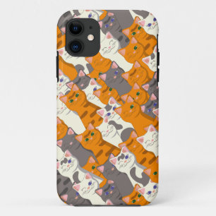 Ginger Weiße Katze Diagonalmuster Case-Mate iPhone Hülle