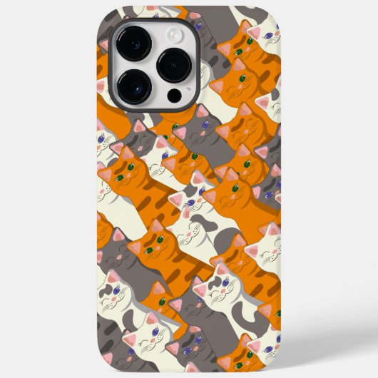 Ginger Weiße Katze Diagonalmuster Case-Mate iPhone Hülle (Rückseite)