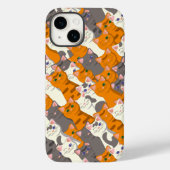 Ginger Weiße Katze Diagonalmuster Case-Mate iPhone Hülle (Rückseite)