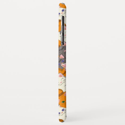 Ginger Weiße Katze Diagonalmuster Case-Mate iPhone Hülle (Hinten/Links)