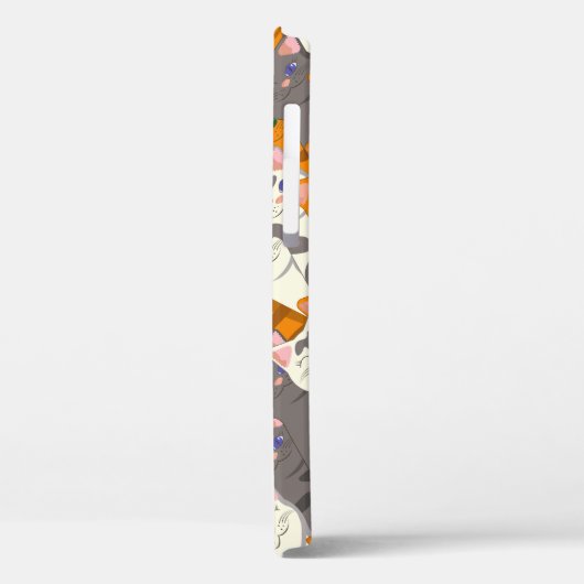 Ginger Weiße Katze Diagonalmuster Case-Mate iPhone Hülle (Rückseite / Links)