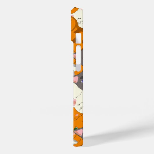 Ginger Weiße Katze Diagonalmuster Case-Mate iPhone Hülle (Rückseite / Links)