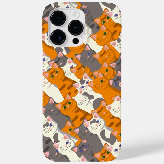 Ginger Weiße Katze Diagonalmuster Case-Mate iPhone Hülle (Rückseite)