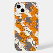 Ginger Weiße Katze Diagonalmuster Case-Mate iPhone Hülle (Rückseite)