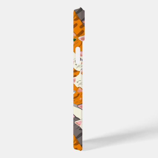 Ginger Weiße Katze Diagonalmuster Case-Mate iPhone Hülle (Rückseite / Rechts)