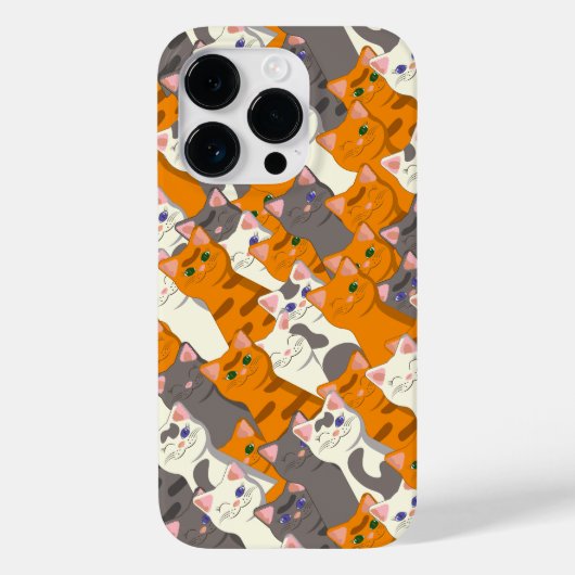Ginger Weiße Katze Diagonalmuster Case-Mate iPhone Hülle (Rückseite)