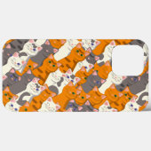 Ginger Weiße Katze Diagonalmuster Case-Mate iPhone Hülle (Rückseite (Horizontal))