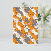 Ginger Weiße Katze Diagonalmuster Dankeskarte (Stehend Vorderseite)