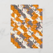 Ginger Weiße Katze Diagonalmuster Dankeskarte (Vorne/Hinten)