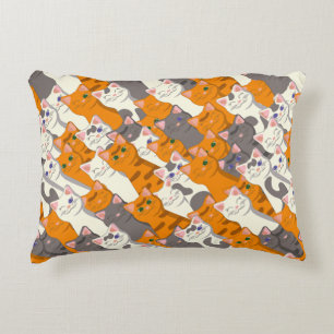 Ginger Weiße Katze Diagonalmuster Dekokissen