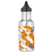 Ginger Weiße Katze Diagonalmuster Edelstahlflasche (Links)