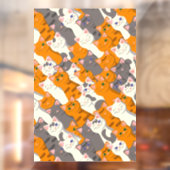 Ginger Weiße Katze Diagonalmuster Fensteraufkleber (Blatt 2)