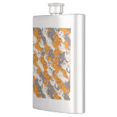 Ginger Weiße Katze Diagonalmuster Flachmann (Links)