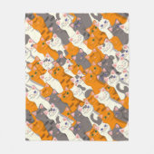 Ginger Weiße Katze Diagonalmuster Fleecedecke (Vorderseite)