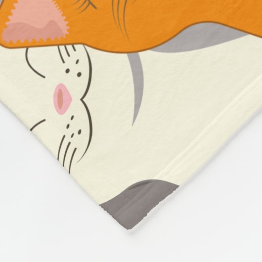 Ginger Weiße Katze Diagonalmuster Fleecedecke (Ecke)