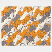 Ginger Weiße Katze Diagonalmuster Fleecedecke (Vorderseite (Horizontal))