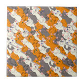 Ginger Weiße Katze Diagonalmuster Fliese (Vorderseite)