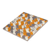 Ginger Weiße Katze Diagonalmuster Fliese (Seite)