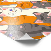 Ginger Weiße Katze Diagonalmuster Fotodruck (Ecke)