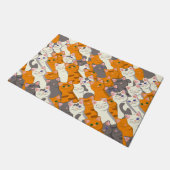 Ginger Weiße Katze Diagonalmuster Fußmatte (Schrägansicht)
