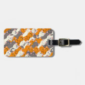 Ginger Weiße Katze Diagonalmuster Gepäckanhänger (Vorderseite horizontal)