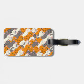 Ginger Weiße Katze Diagonalmuster Gepäckanhänger (Rückseite horizontal)