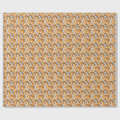 Ginger Weiße Katze Diagonalmuster Geschenkpapier (Flach)