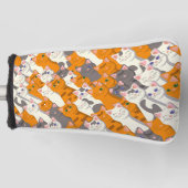 Ginger Weiße Katze Diagonalmuster Golf Headcover (Vorderseite)