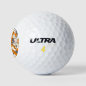 Ginger Weiße Katze Diagonalmuster Golfball (Logo)