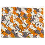 Ginger Weiße Katze Diagonalmuster Große Geschenktüte (Rückseite)