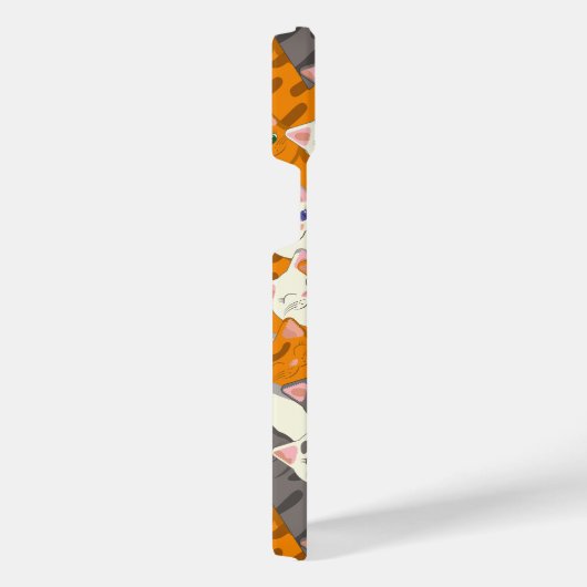 Ginger Weiße Katze Diagonalmuster iPhone Hülle (Rechte Seite)