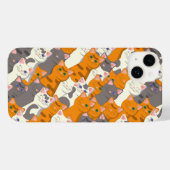Ginger Weiße Katze Diagonalmuster iPhone Hülle (Rückseite (Horizontal))