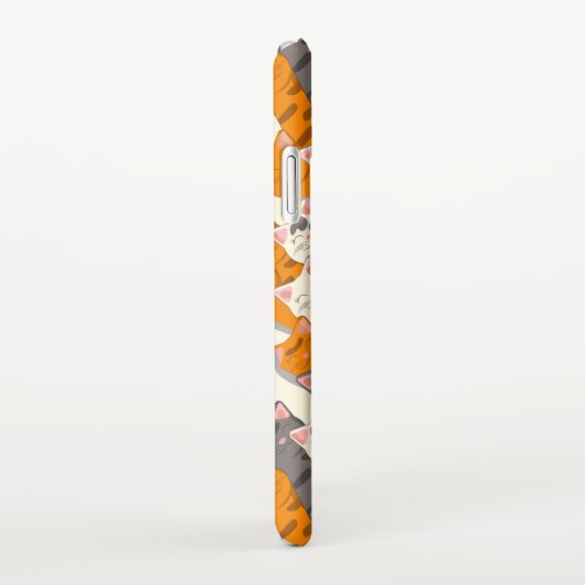 Ginger Weiße Katze Diagonalmuster iPhone Hülle (Rechte Seite)