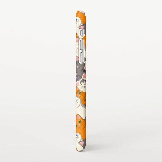 Ginger Weiße Katze Diagonalmuster iPhone Hülle (Linke Seite)