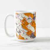 Ginger Weiße Katze Diagonalmuster Kaffeetasse (Links)
