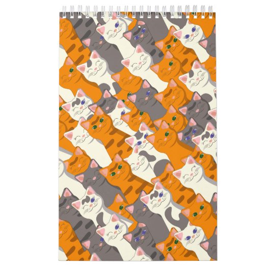 Ginger Weiße Katze Diagonalmuster Kalender (Titelbild)