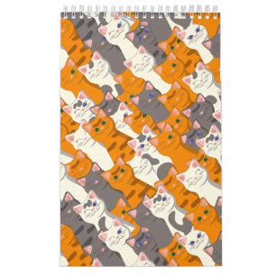 Ginger Weiße Katze Diagonalmuster Kalender