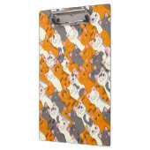 Ginger Weiße Katze Diagonalmuster Klemmbrett (Links)