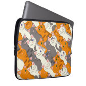 Ginger Weiße Katze Diagonalmuster Laptopschutzhülle (Vorne Rechts)