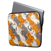 Ginger Weiße Katze Diagonalmuster Laptopschutzhülle (Vorderseite Links)