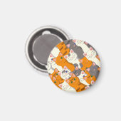 Ginger Weiße Katze Diagonalmuster Magnet (Vorderseite/Rückseite)