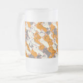 Ginger Weiße Katze Diagonalmuster Mattglas Bierglas (Vorderseite Links)