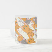 Ginger Weiße Katze Diagonalmuster Mattglastasse (Vorderseite Links)