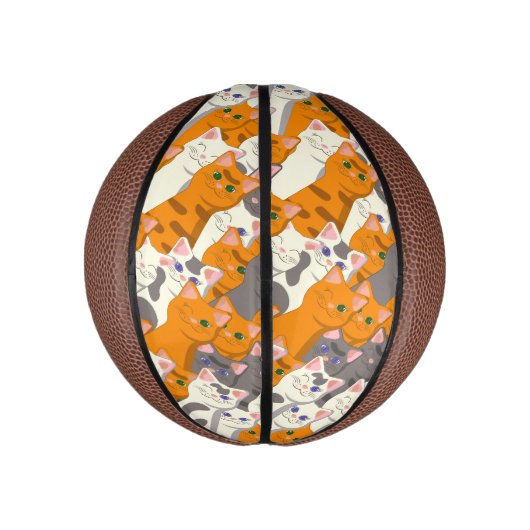 Ginger Weiße Katze Diagonalmuster Mini Basketball (Vertikal)