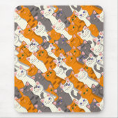 Ginger Weiße Katze Diagonalmuster Mousepad (Vorne)