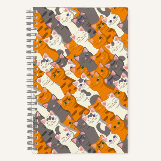Ginger Weiße Katze Diagonalmuster Notizblock (Vorderseite)