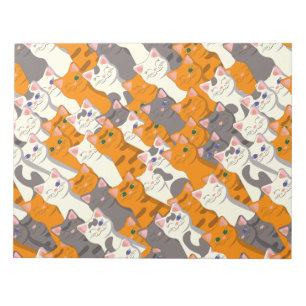 Ginger Weiße Katze Diagonalmuster Notizblock