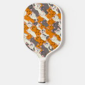 Ginger Weiße Katze Diagonalmuster Pickleball Schläger (Rückseite)