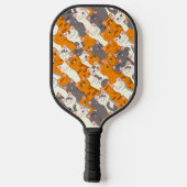 Ginger Weiße Katze Diagonalmuster Pickleball Schläger (Rückseite)